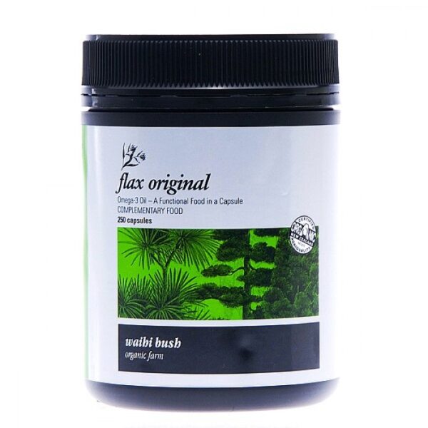 Waihi Bush Organic Flax Seed Oil 260 Food Caps