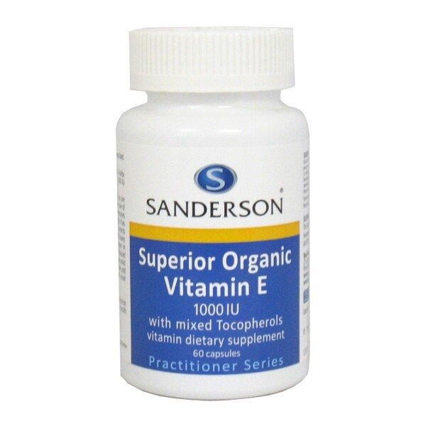 Sanderson - Superior Organic Vitamin E 1000iu, 60 caps